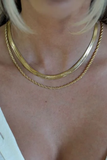 Thick 2025 herringbone necklace