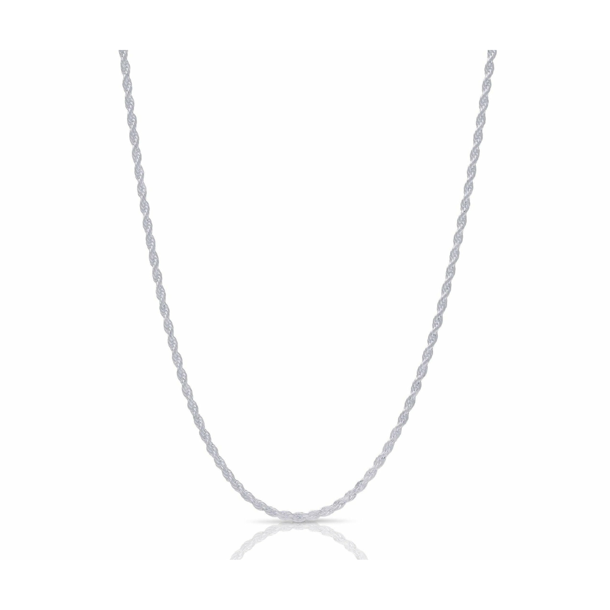 Men's 3MM White Gold Rope Necklace - House of Jewels Miami