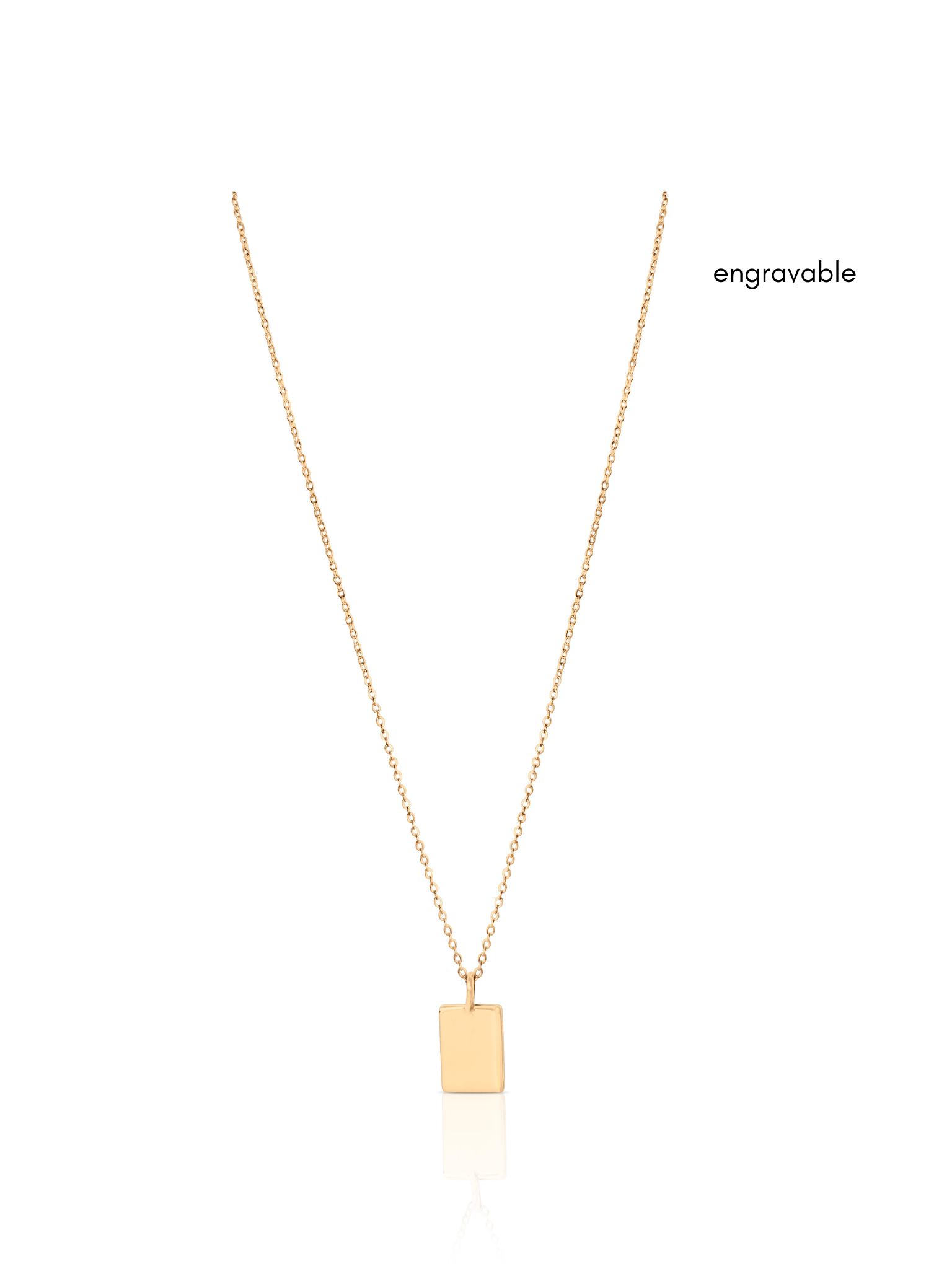 Engravable Vertical Plate Necklace