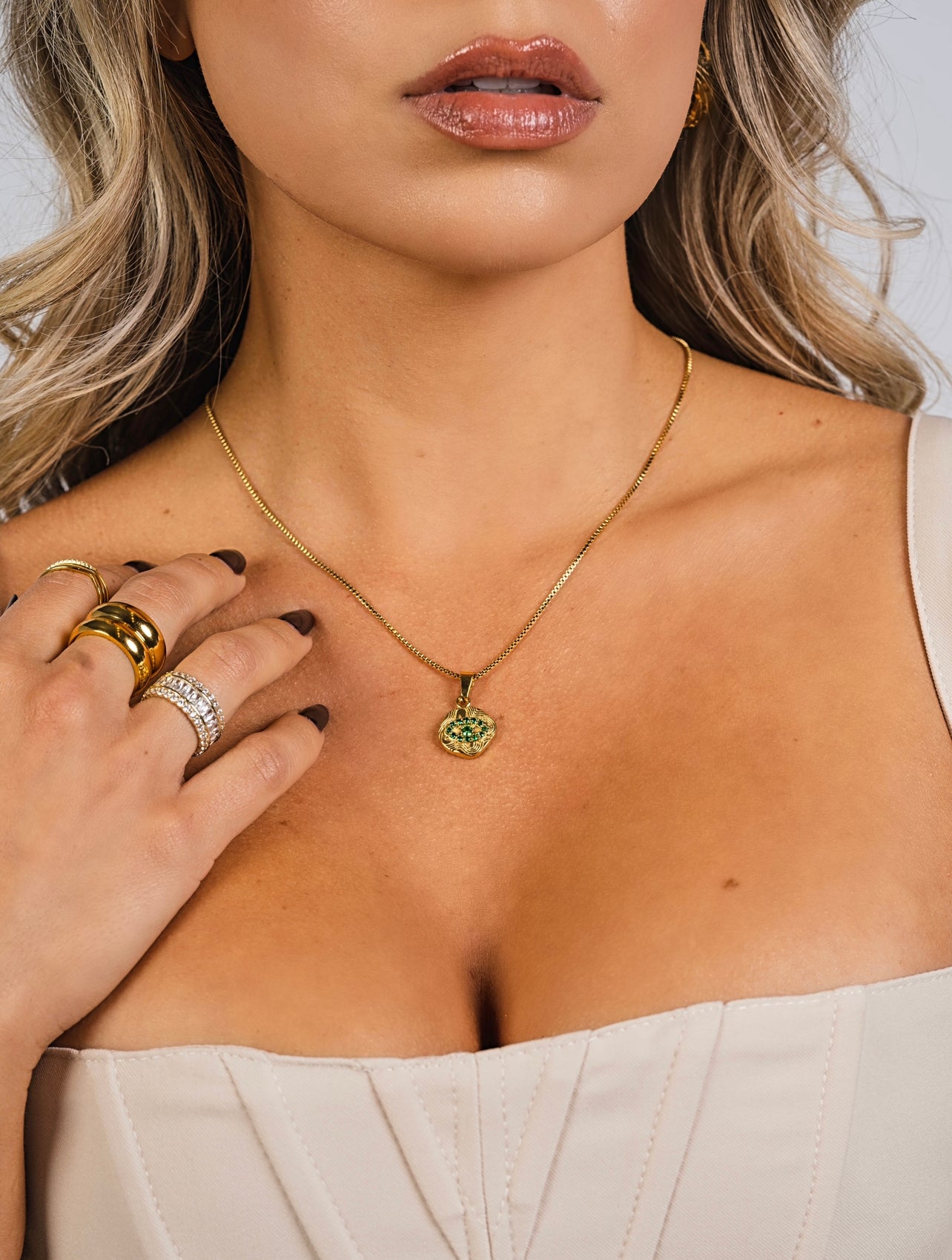 Evil Eye Necklace - Emerald