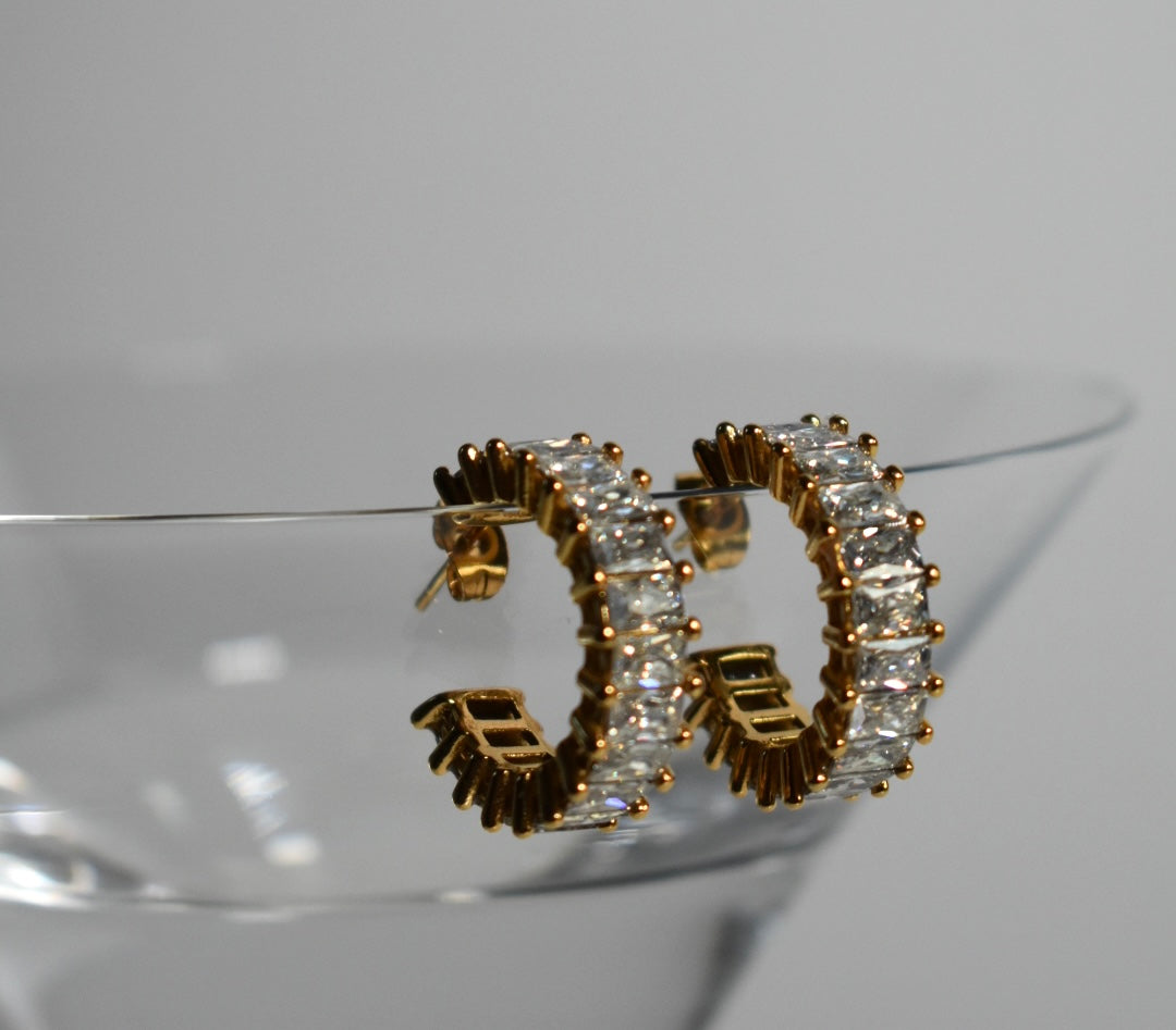 Baguette Hoop Earrings