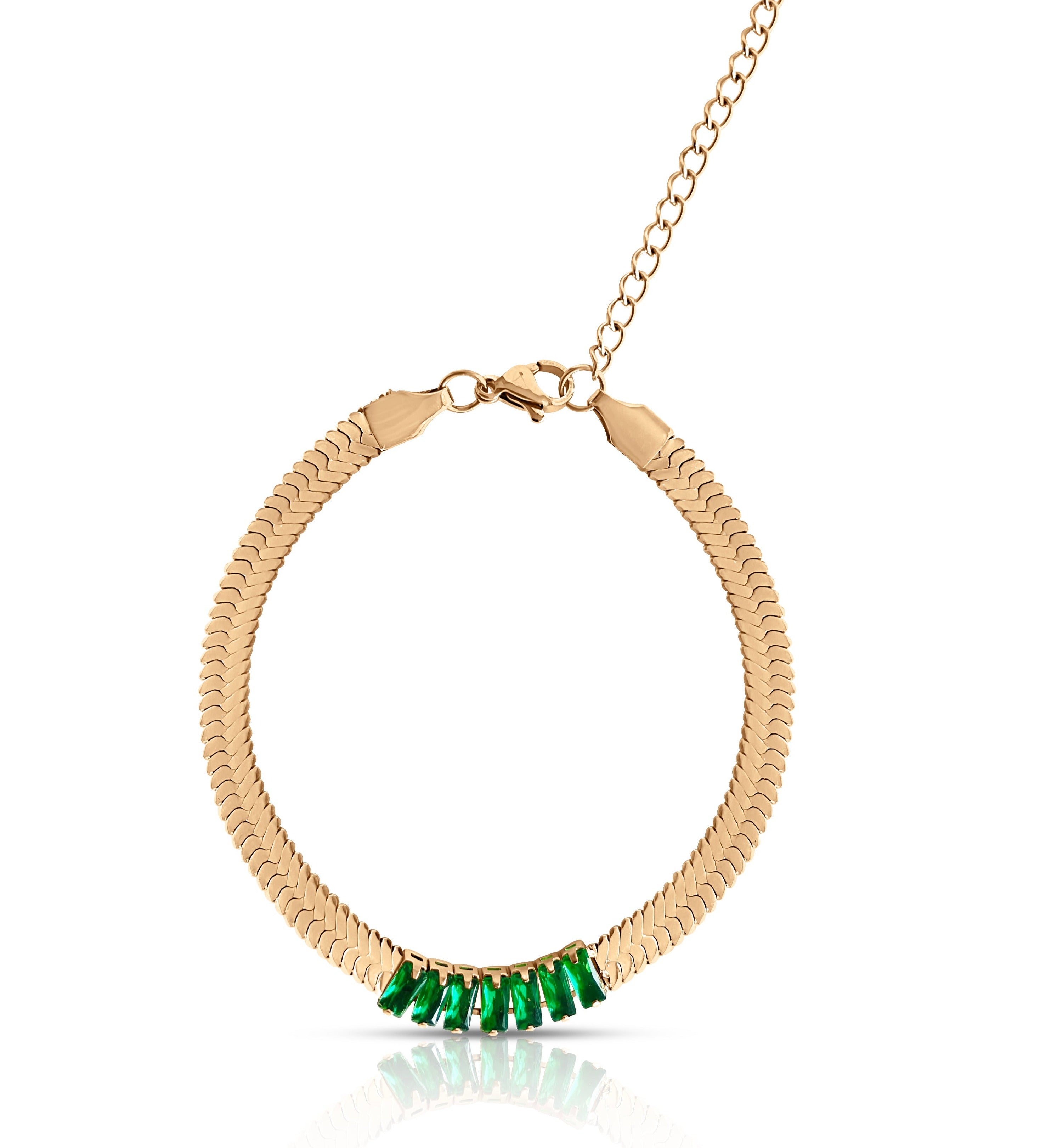 Jade Jewel Herringbone Bracelet